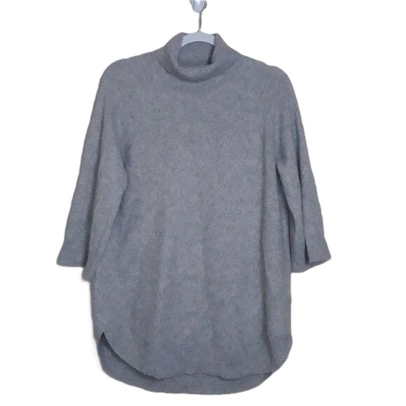 Soft by Naadam Gray Cashmere 3/4 Raglan Sleeve Sweater 1X - Picture 1 of 8